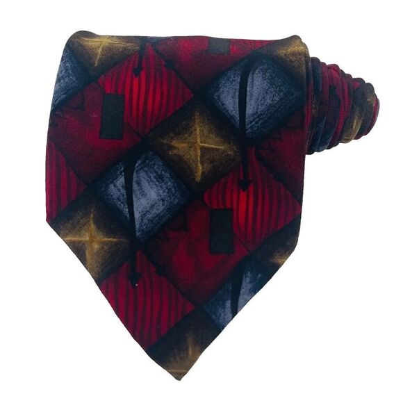 Jimmy V John Madden Collection Two Mens 100% Silk Necktie Stonehenge Made in USA - Picture 1 of 10
